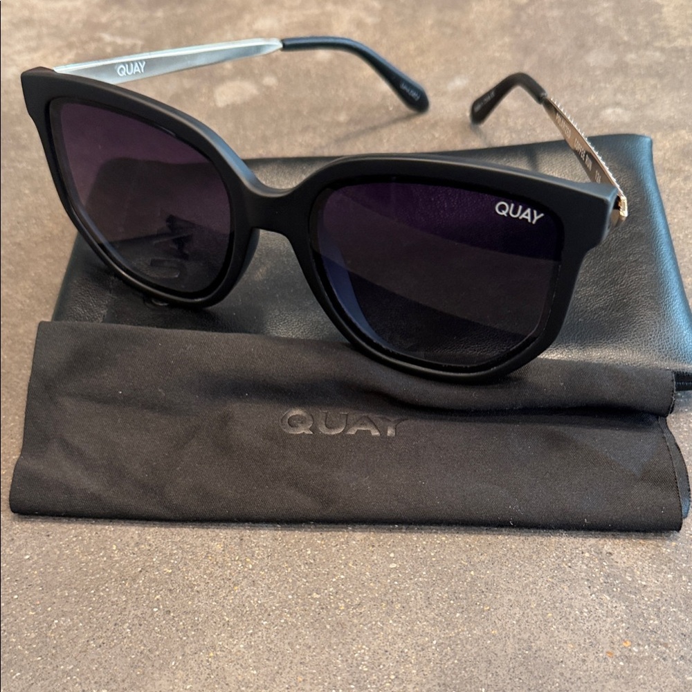 Quay Australia Black Sunglasses - Coffee Run, Polarized